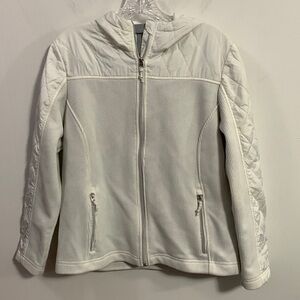 Free Country White part quilted hooded jacket, Size Medium, see measurements